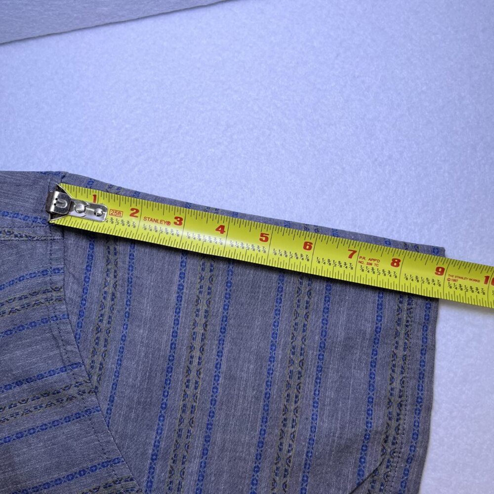 Eddie Bauer Classic fit short sleeve button down cotton gray blue mens sz L - Picture 11 of 11